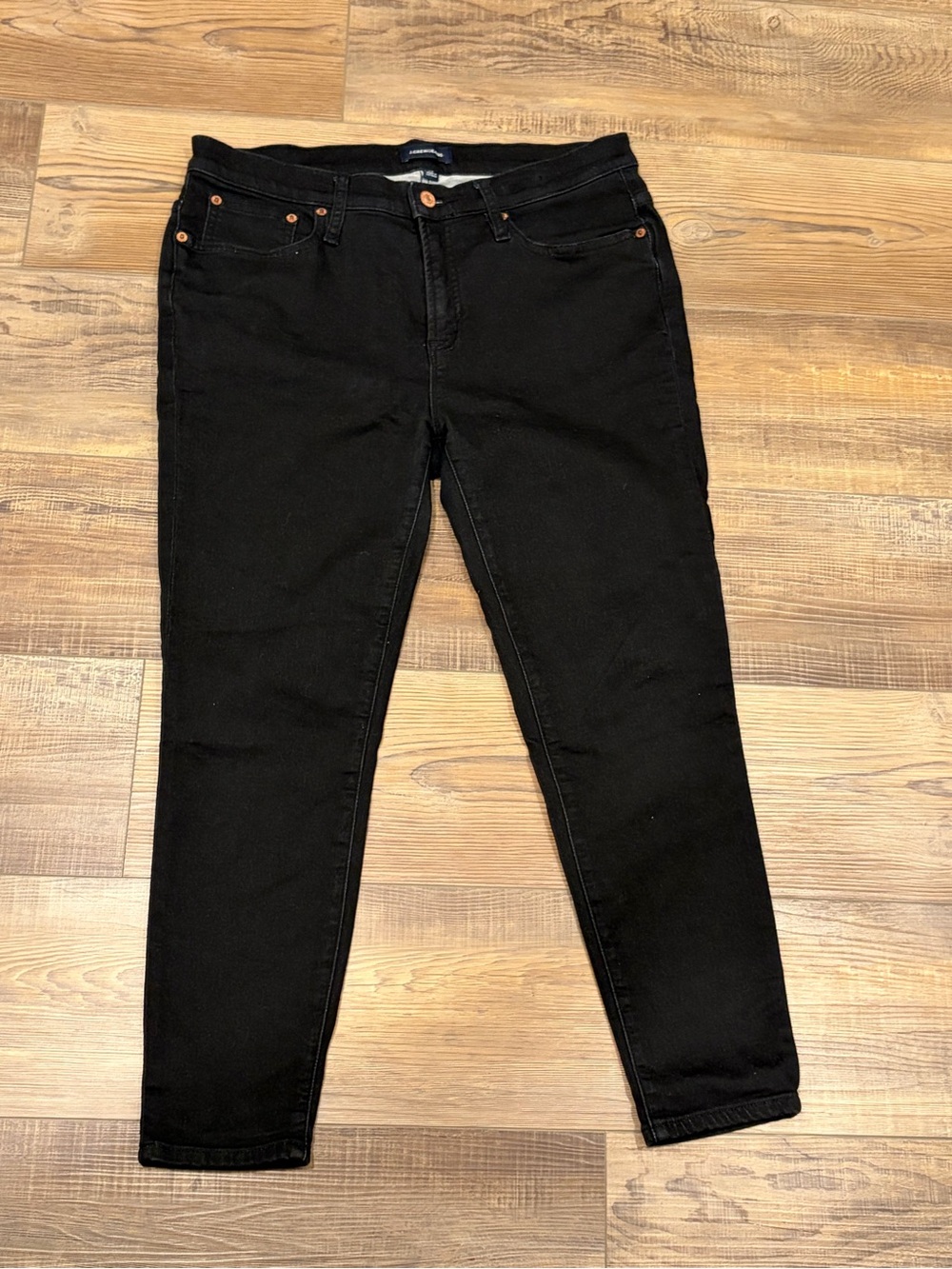 J.CREW/JEANS Toothpick High Rise Black Skinny Slim Stretch Denim Womens 31P